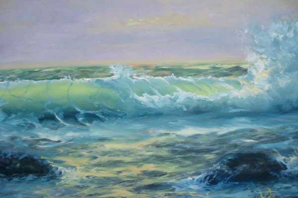 OLAS DEL PACIFICO Oil Canvas Marine Painting