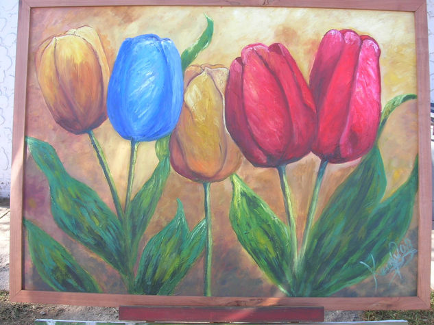 TULIPANES Oil Canvas Floral Painting