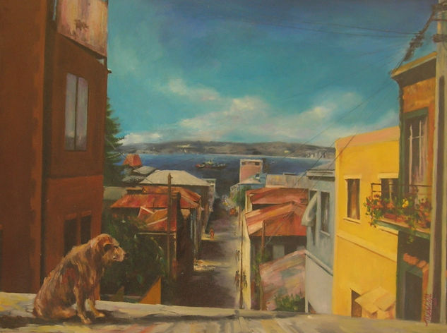 Perro Alegre Oil Canvas Landscaping