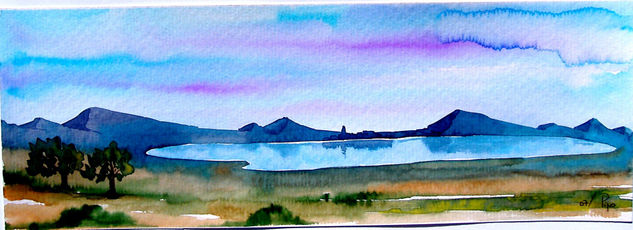 lago tranquilo Watercolour Paper Landscaping