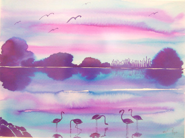 flamencos en azules