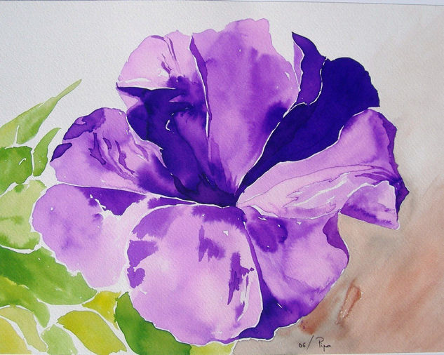 petunia 2 Watercolour Paper Floral Painting