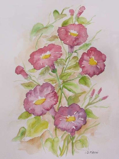 Campanillas Watercolour Card Floral Painting