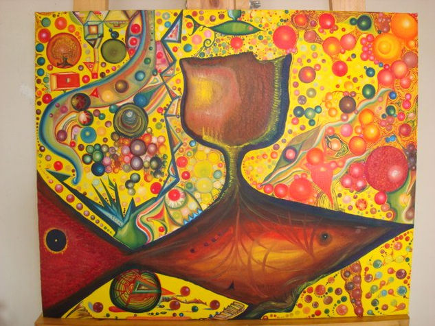 El universo del pez copa Oil Canvas Others