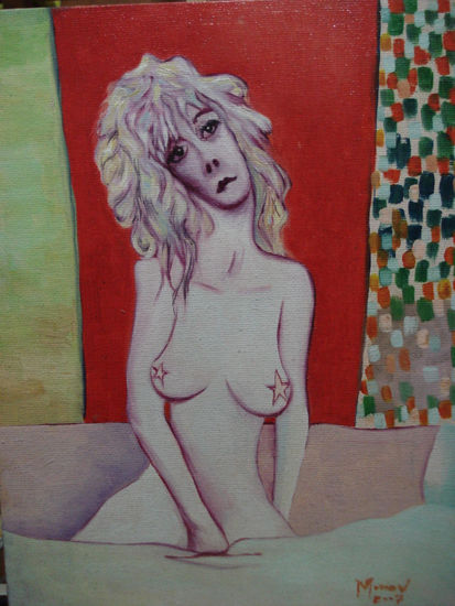 My Lonely Roxy Star Oil Textile Nude Paintings