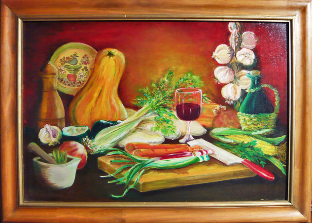 La sopa de verdura Oil Panel Still Life Paintings