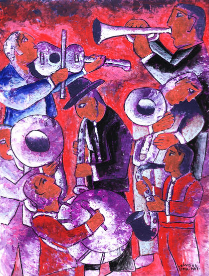 Músicos IV Gouache Cartulina Figura