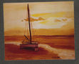 Atardecer con un barco, In the evening with a boat.
