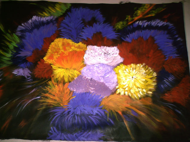 Flores abstracto Oil Canvas Landscaping