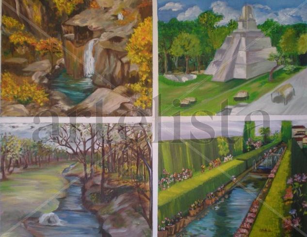 Las Cuatro estaciones en Iberoamerica Oil Canvas Landscaping