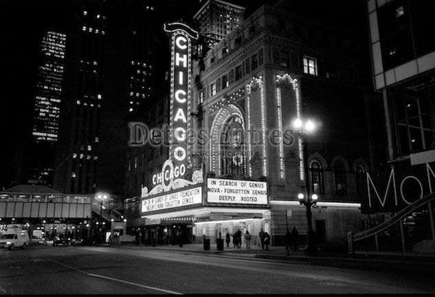 Chicago de noche Arquitectura e interiorismo Blanco y Negro (Digital)