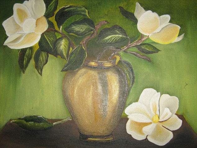 magnolia prestada Oil Canvas Floral Painting