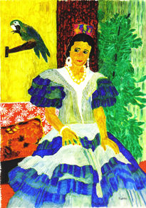 Flamenca con papagayo