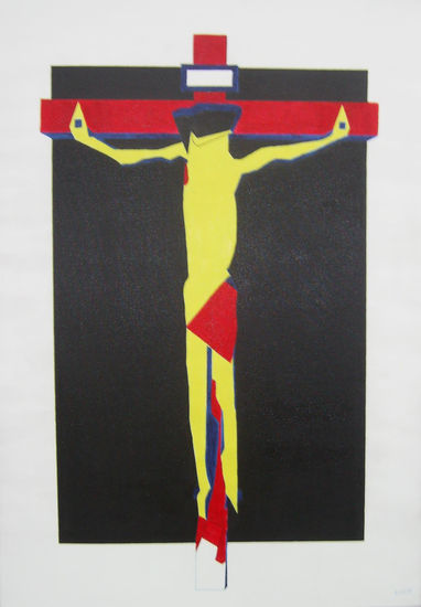 Crucificado convulsionando Acrylic Canvas Figure Painting