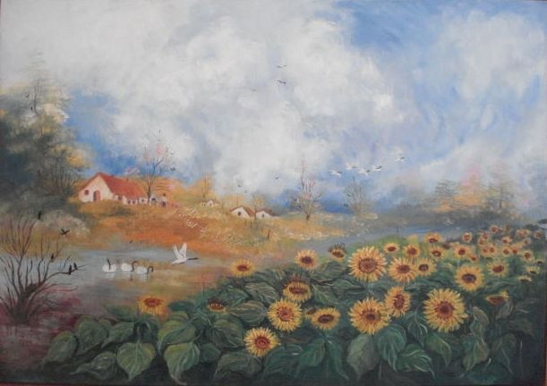 Paisaje de campo Oil Canvas Landscaping