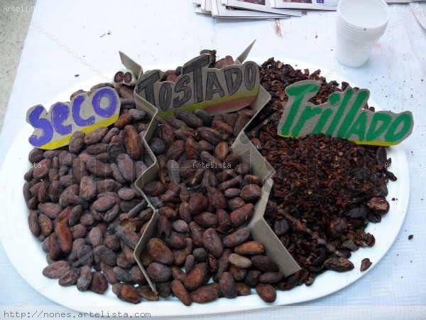 Diferentes texturas del cacao