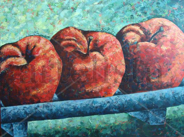 An Apple a Day VI Acrylic Canvas Still Life Paintings