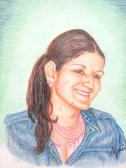 Retrato Ana María Pencil (coloured) Card Portrait