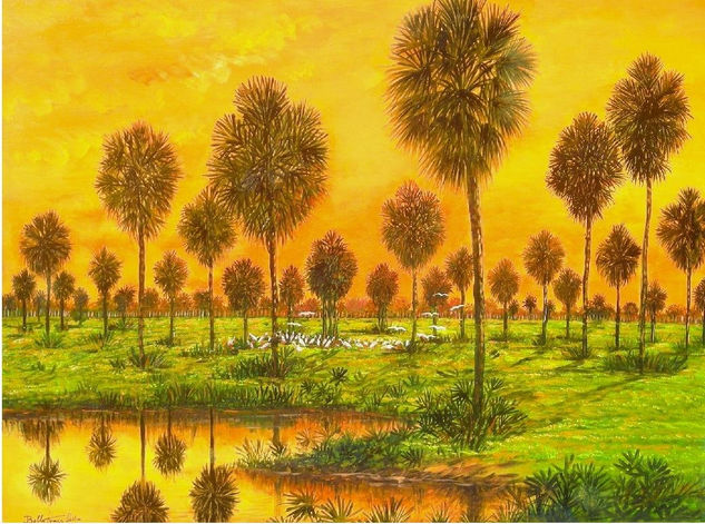 Atardecer chaqueño Oil Canvas Landscaping