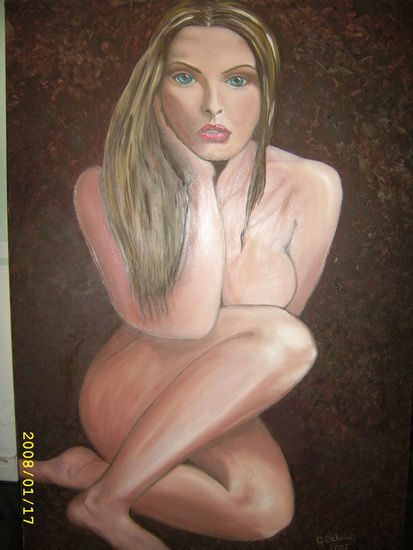 "MUJER CHILENA" Oil Canvas Nude Paintings