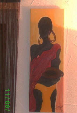 La Africanita Acrylic Canvas Figure Painting