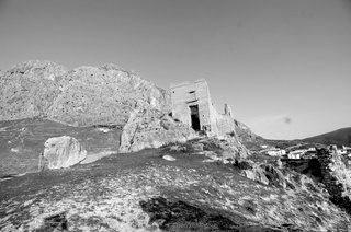 Castillo de Bedmar Blanco y negro Oil Canvas Landscaping