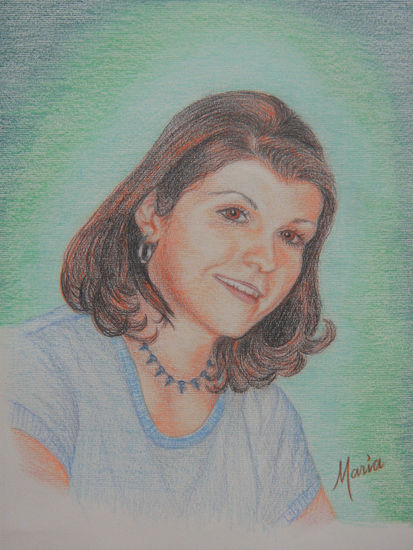 Retrato de Laura Pencil (coloured) Card Portrait