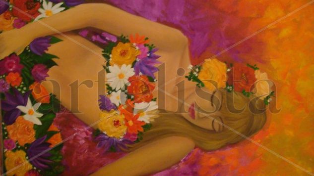 DESPERTAR DE LA PRIMAVERA Oil Canvas Figure Painting