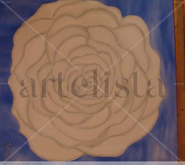 ROSA BLANCA Oil Canvas Floral Painting