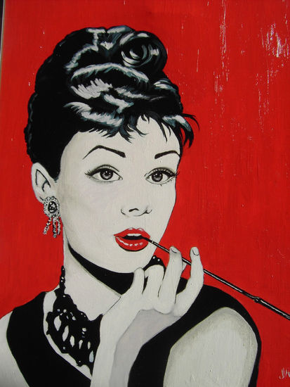 HOMENAJE A AUDREY HEPBURN Oil Canvas Portrait