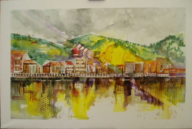 RIBADESELLA  (ASTURIAS)-ESPAÑA Watercolour Paper Marine Painting