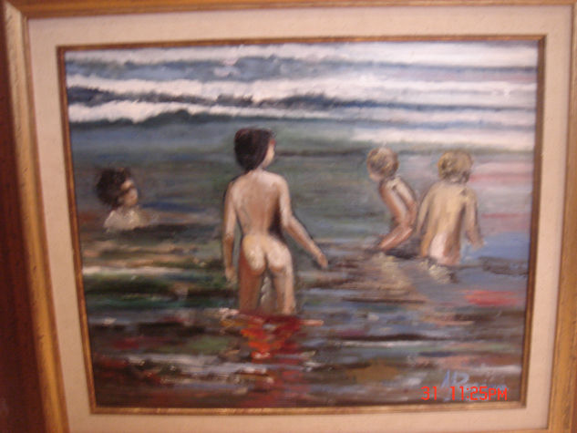 niños en la playa 
