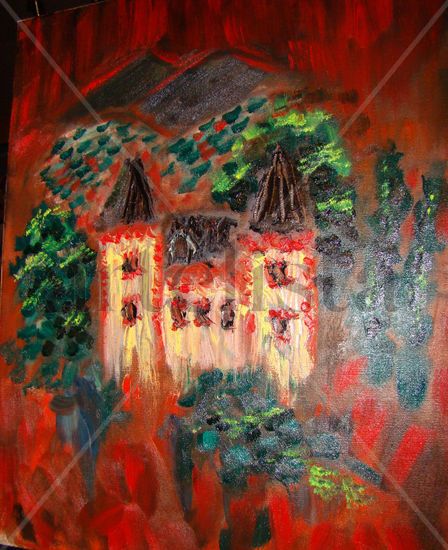 villa encantada Oil Canvas Landscaping