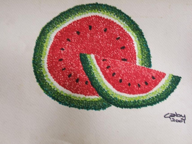 sandia en punto Felt-tip pen Paper Still Life Paintings