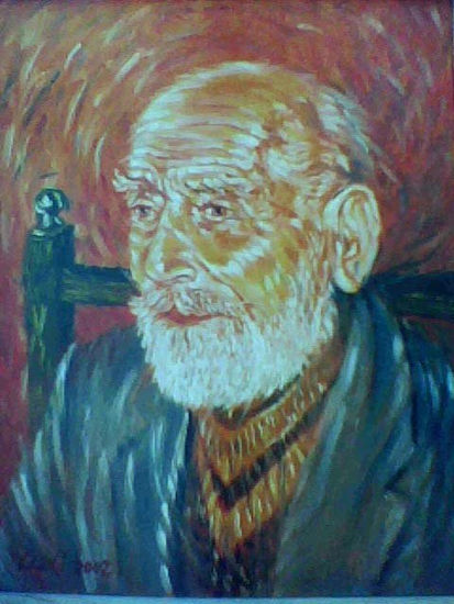 RETRATO DE CARLOS ELGUETA; POETA Óleo Lienzo Retrato