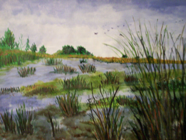 AGUA Y JUNCOS Acrylic Paper Landscaping