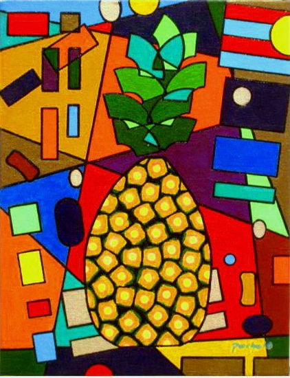 "Pop-Pineapple Acrylic Canvas Still Life Paintings