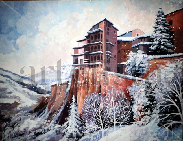 Casas Colgadas,Cuenca Acrylic Canvas Landscaping