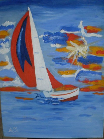 Brisas multicolor: Oil Canvas Marine Painting