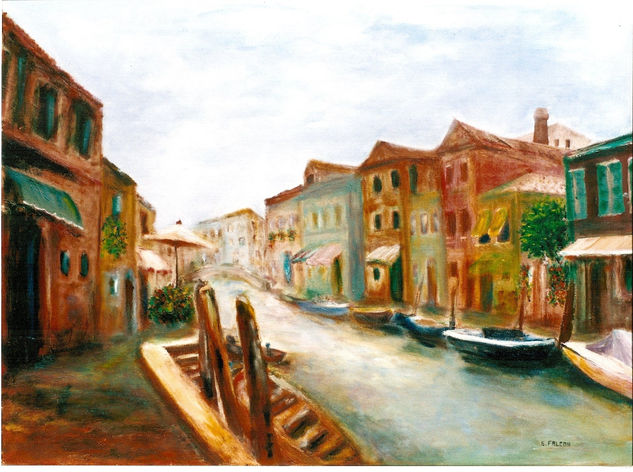 CALLE EN VENECIA Oil Canvas Landscaping