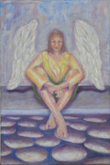 La espera de un angel Oil Canvas Landscaping