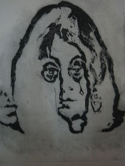 Lágrimas por Lennon Woodcut