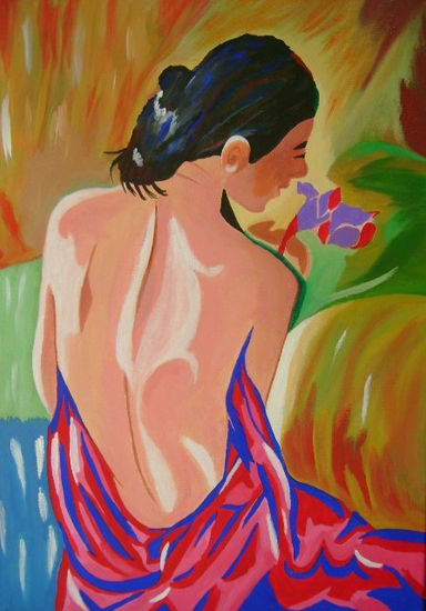 Nu de costas Acrylic Canvas Nude Paintings