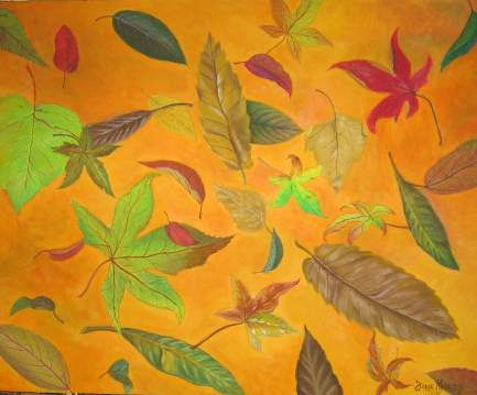 un poco de otoño Oil Textile Floral Painting