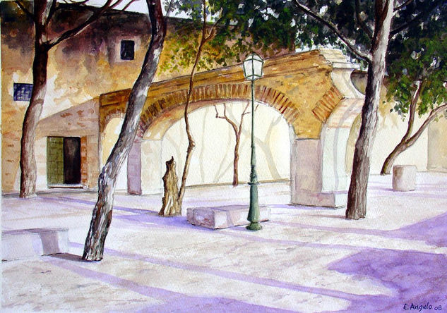 Palacio de san Jorge Lisboa Watercolour Paper Landscaping