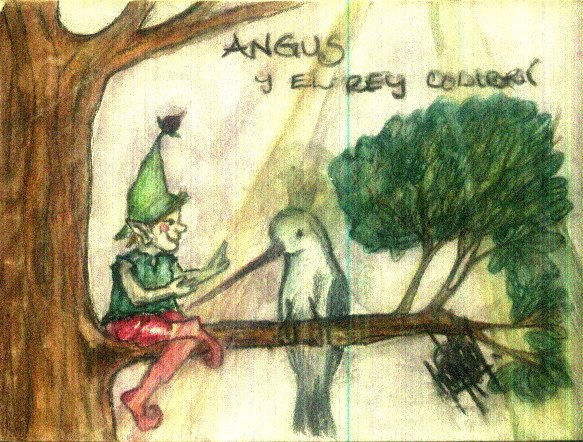 Angus y el Rey Colibrí Watercolour Card Landscaping