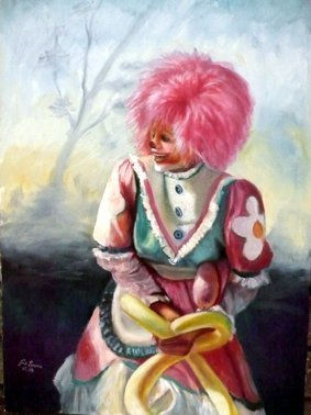 Clown Oil Canvas Landscaping