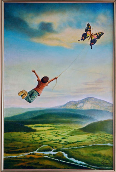 VUELO . Óleo Lienzo Paisaje