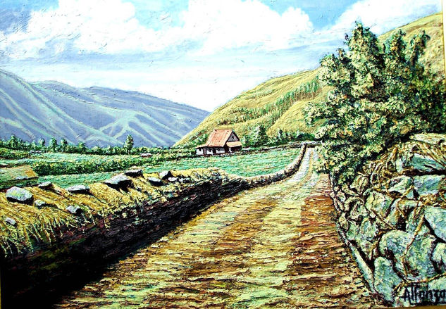 PAISAJE DE BAILADORES (1980) Acrylic Textile Landscaping