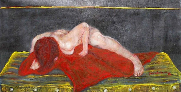 DE LA SERIE TU PIEL ''DE ROJO'' Oil Canvas Nude Paintings